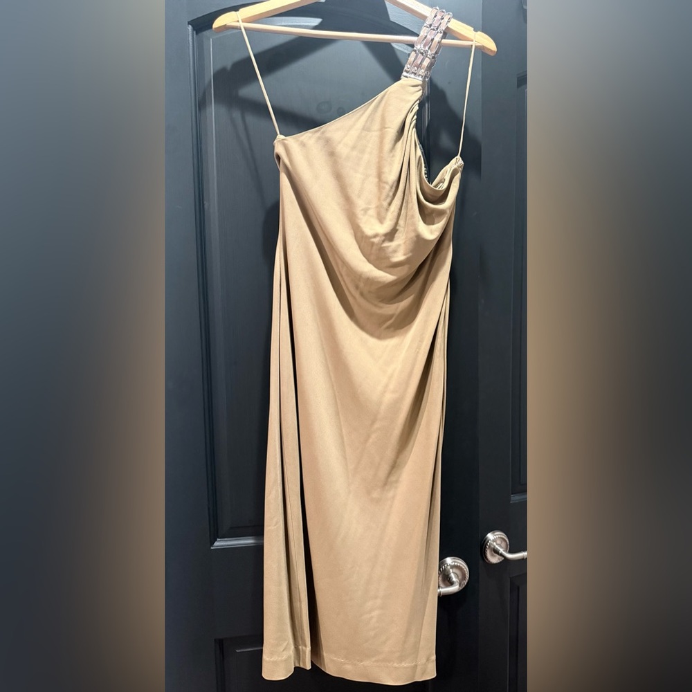 Ralph Lauren Black Label off the shoulder chain stretch dress